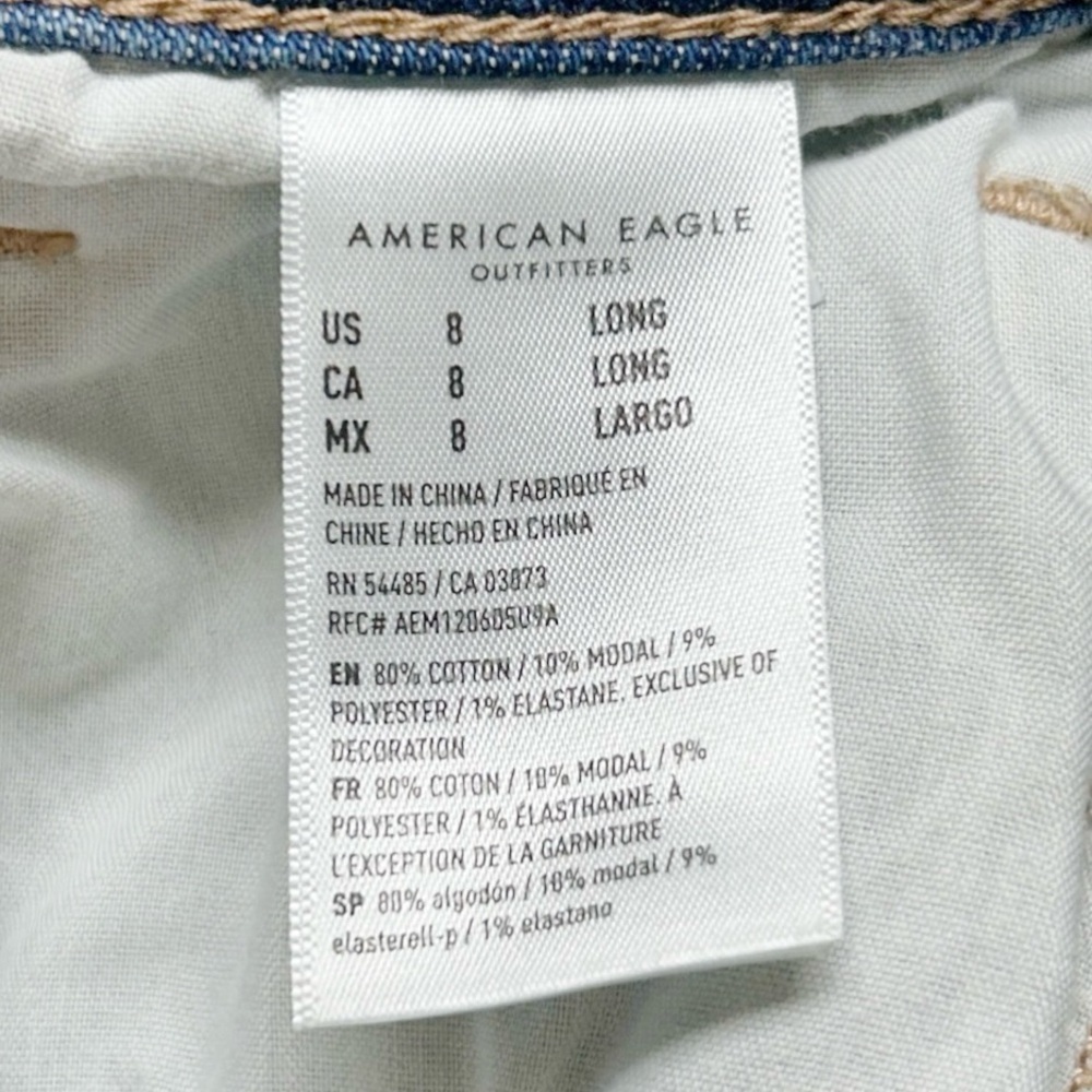 AEO American Eagle High Rise Mom Jean Size 8 Long NWT - Picture 8 of 10